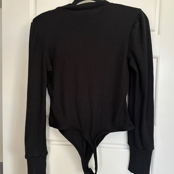Revamped Black Ribbed Bodysuit - Picture 3 of 3